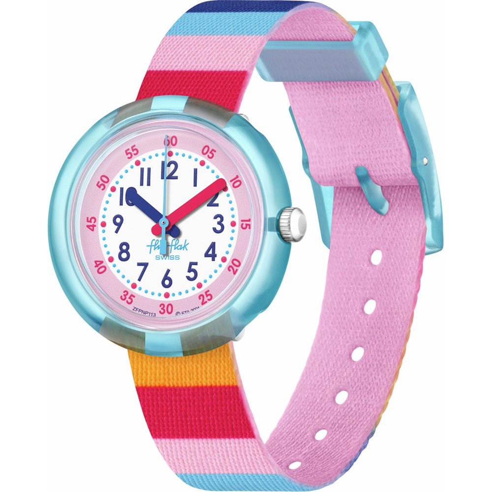 Orologio Flik Flak 5+ Power Time FPNP113 Stripy Pink