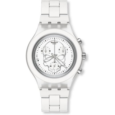 Orologio Swatch Chrono SVCW4000AG Full-Blooded White Skull