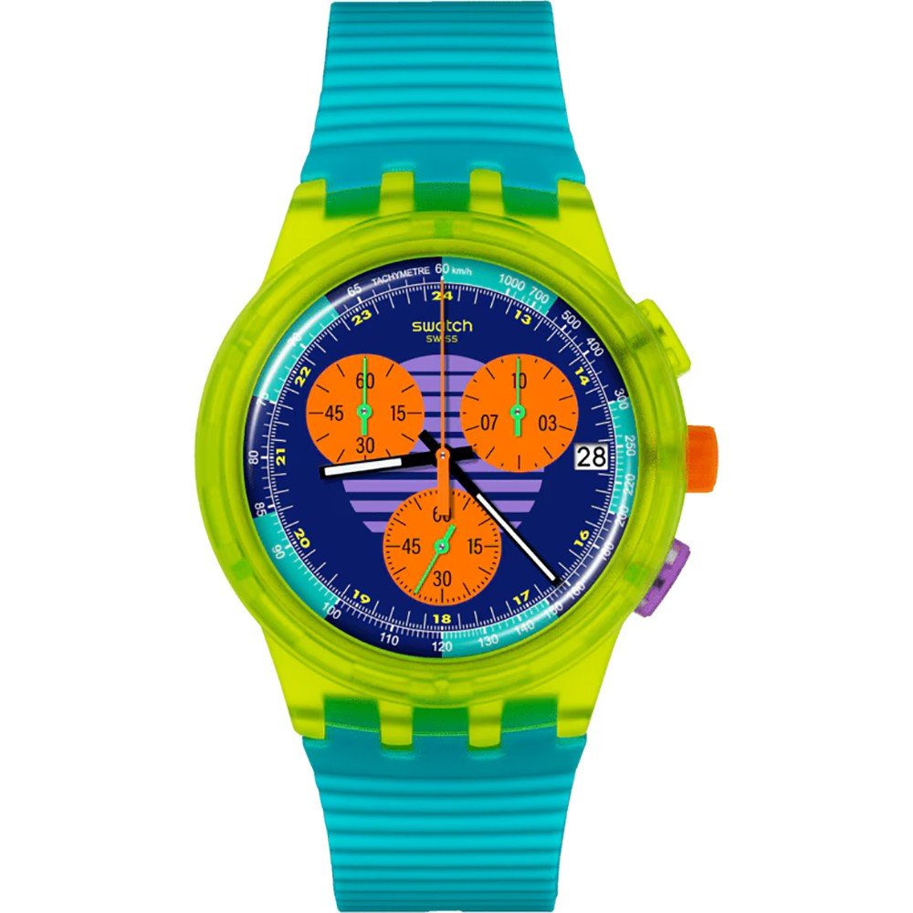 Orologio Swatch New Chrono Plastic SUSJ404 Swatch Neon Wave